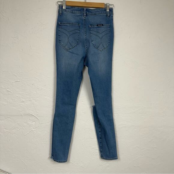 Rolla’s Blue High Rise Skinny Jeans Womens 28 Distressed Eastcoast Ankle Stretch - Picture 9 of 13
